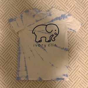 Ivory ella womens graphic tee. Blue and white tie-dye, size:xs